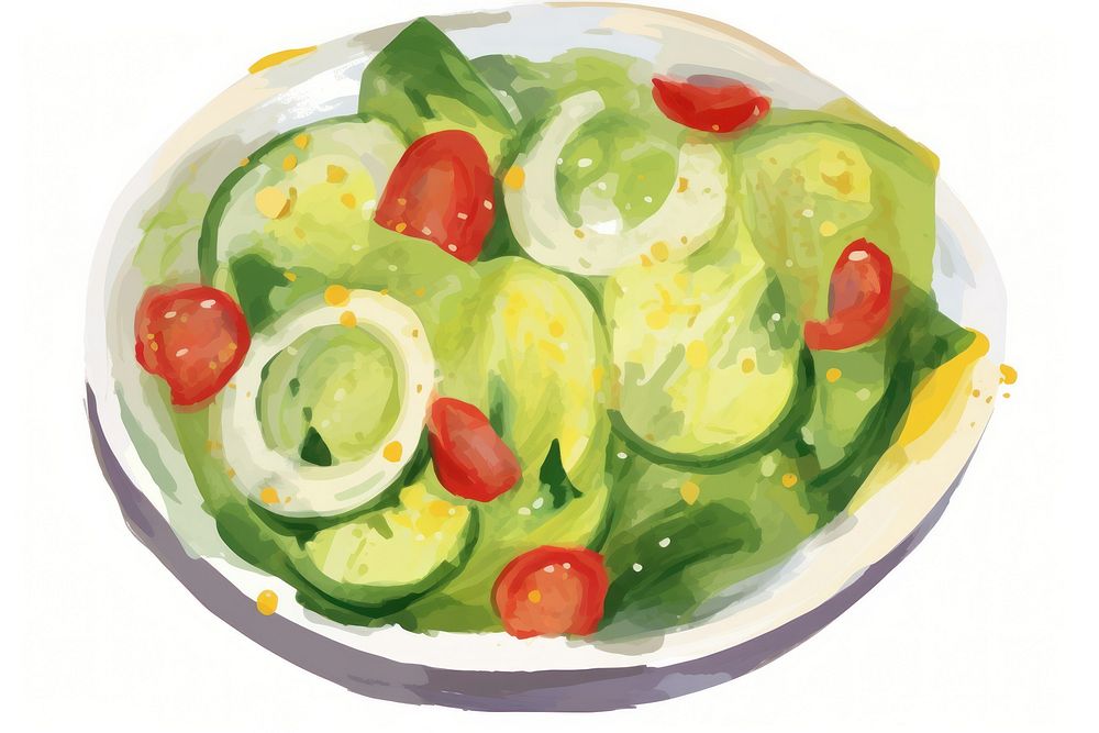 Salad vegetable cucumber plate.