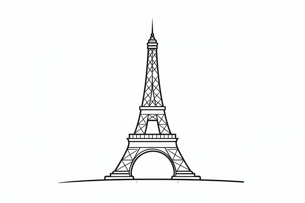 France eiffel tower architecture building drawing.