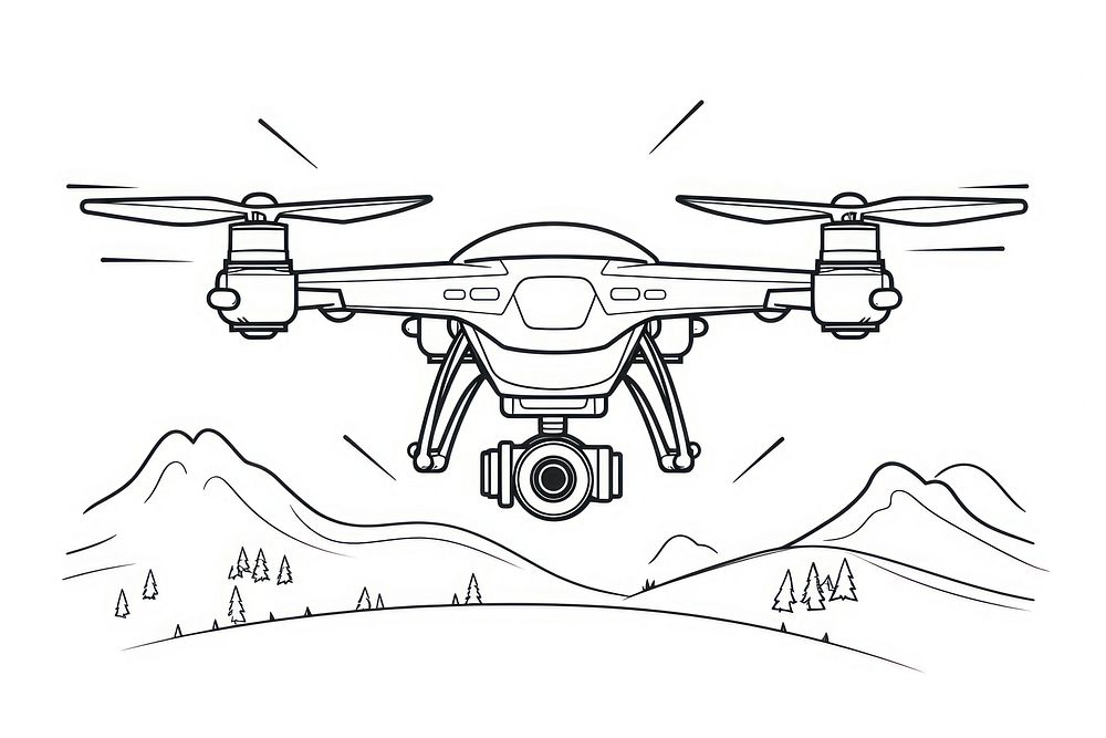 Drone on sky sketch aircraft airplane.