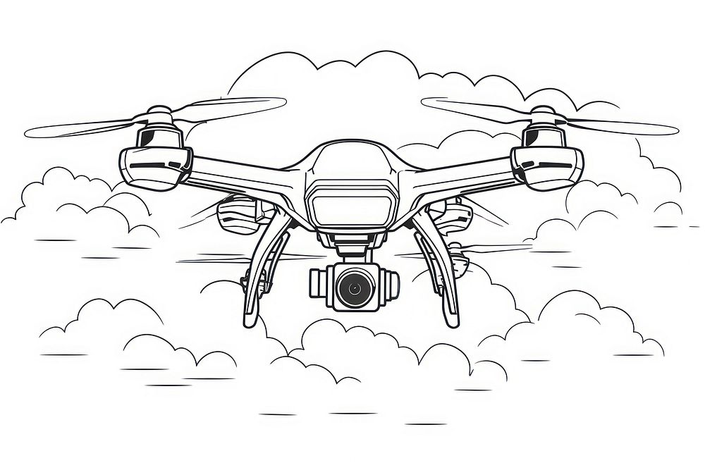 Drone on sky sketch aircraft airplane.