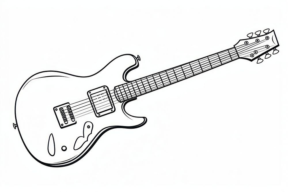 Electric guitar sketch creativity cartoon.