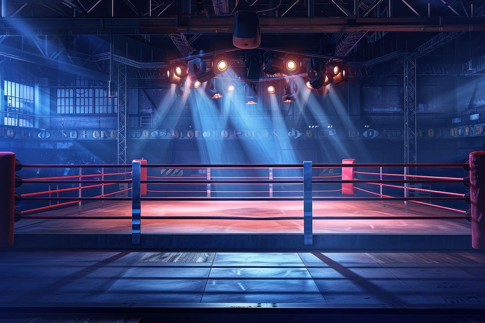 Empty boxing ring stage lighting | Premium Photo - rawpixel