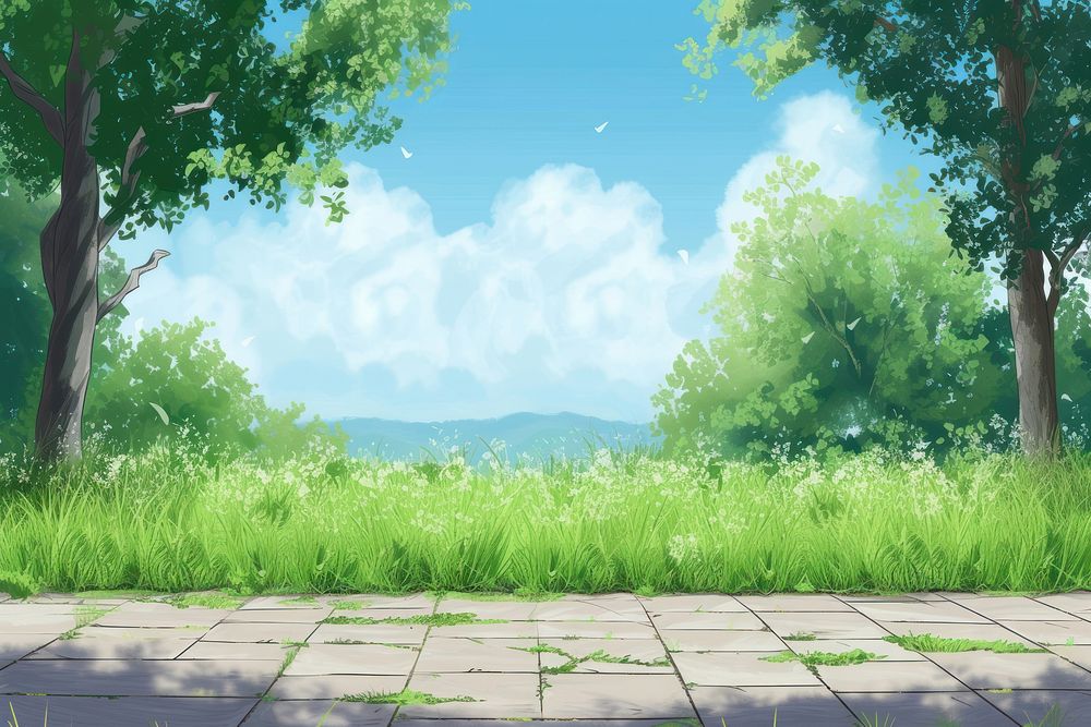 Empty grass field stage backgrounds landscape outdoors.