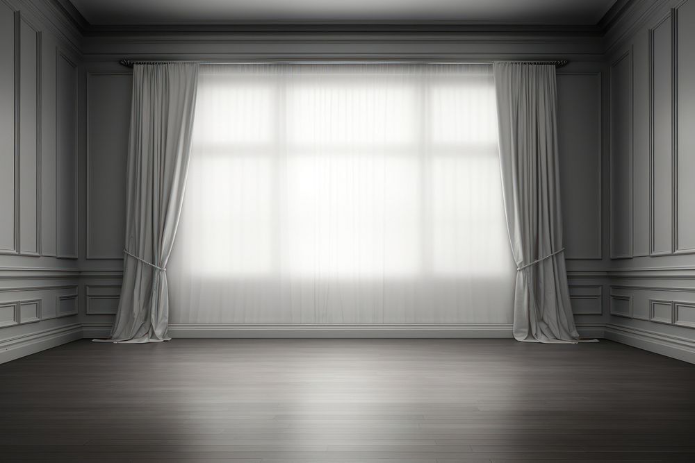 Empty minimal room stage backgrounds window architecture.