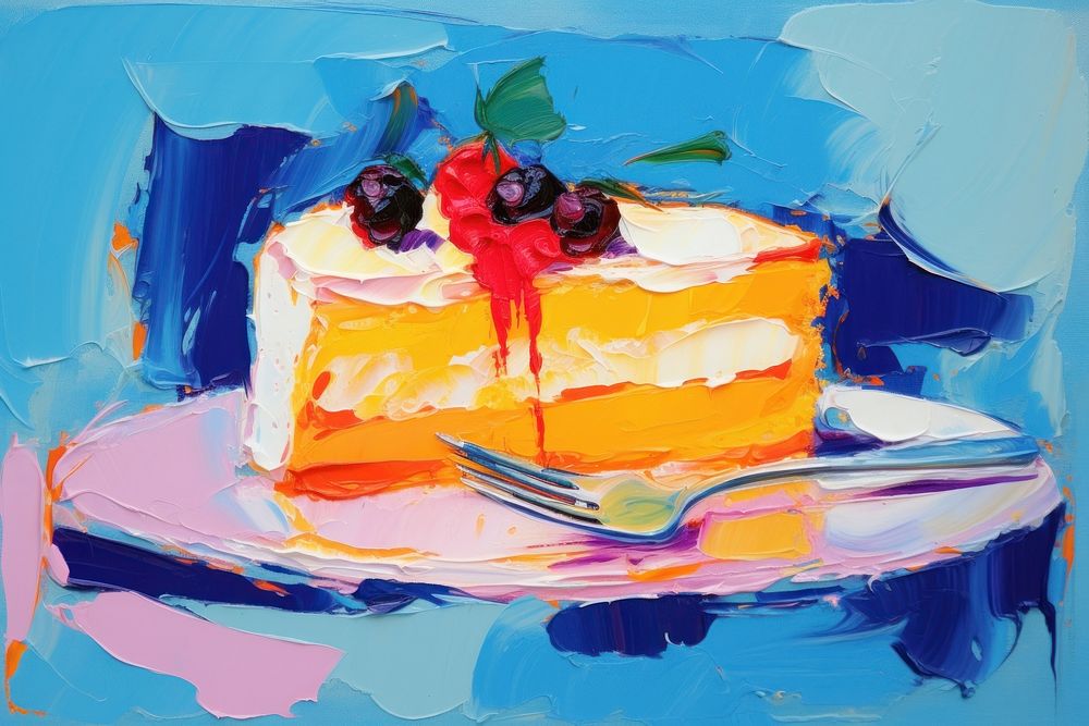 A dessert painting food cake.