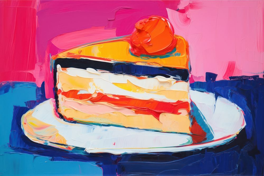 A dessert painting cake food.