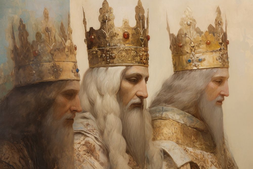 Three wise men painting crown adult.