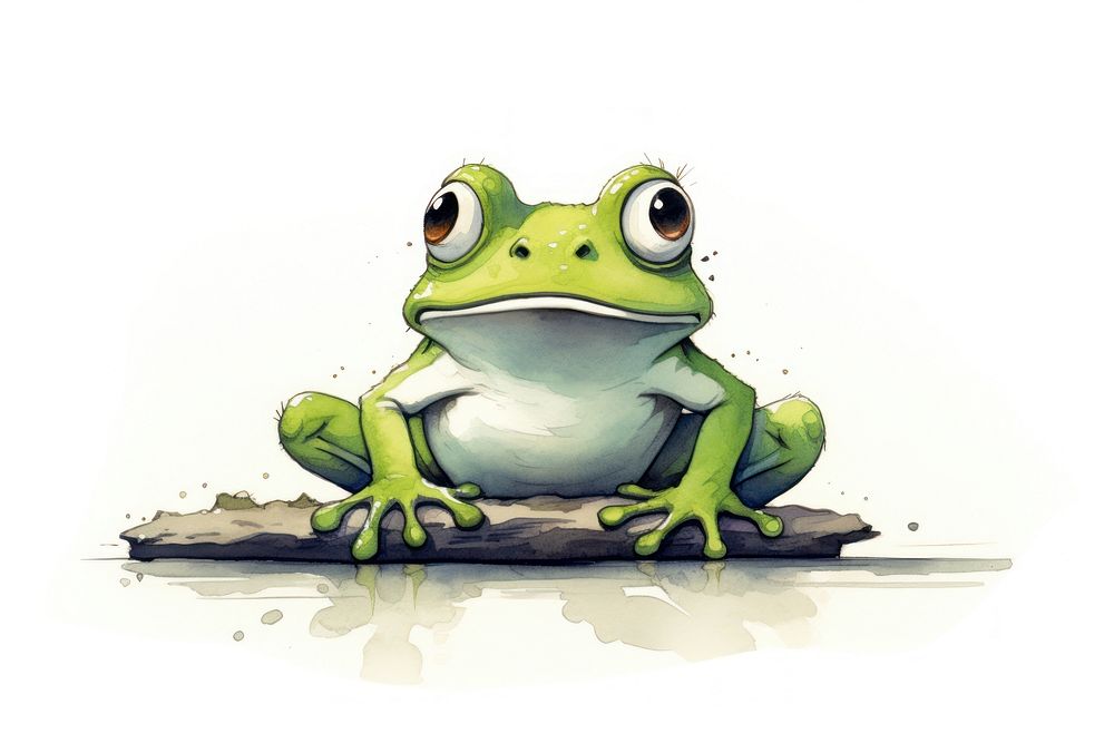 Frog amphibian wildlife cartoon.