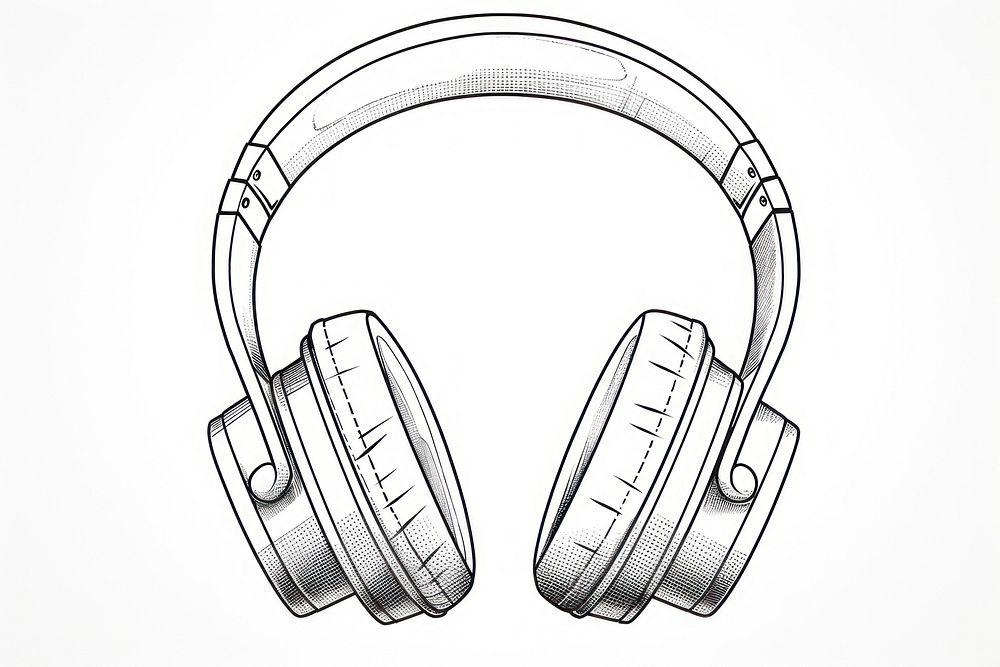 Headphones headset sketch electronics.
