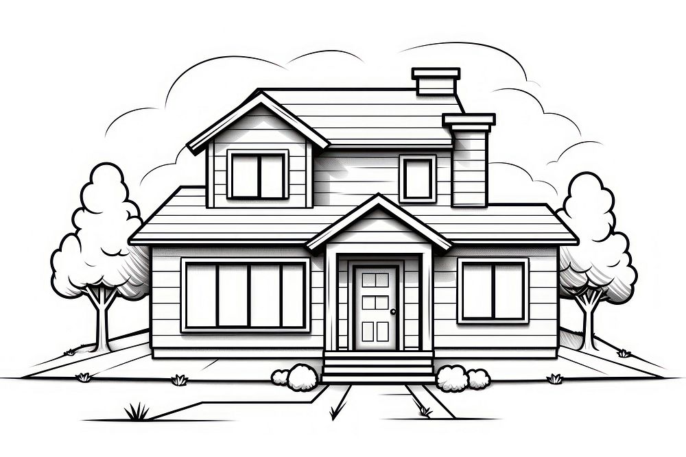 House outline sketch architecture building drawing.