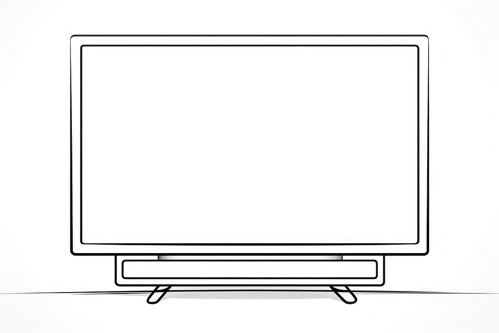 Led tv screen sketch line.