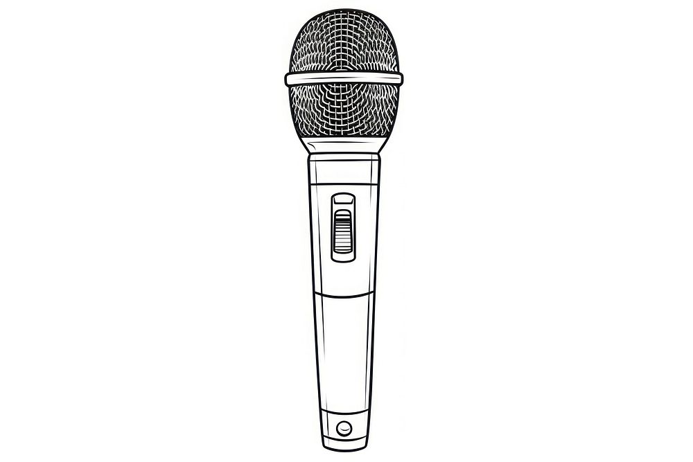 Microphone sketch white background performance.