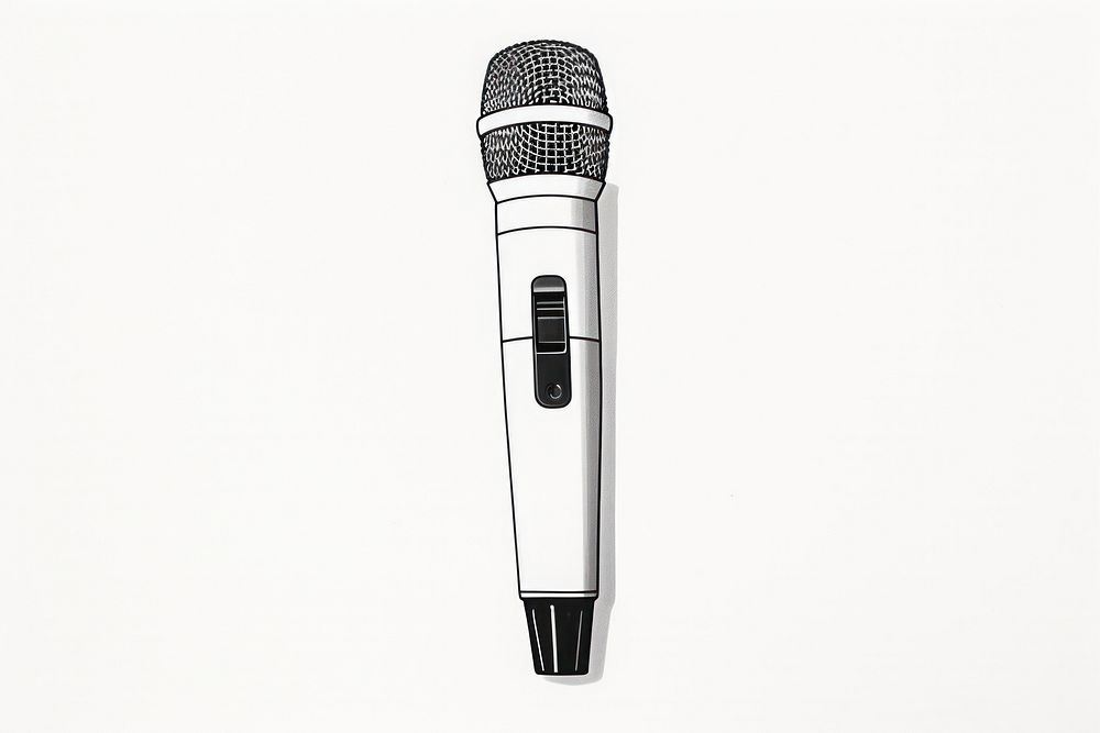 Microphone sketch white background drawing.