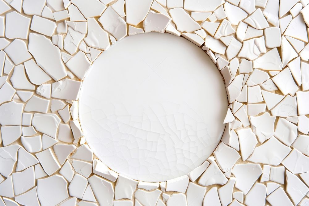 Circle backgrounds white tile.