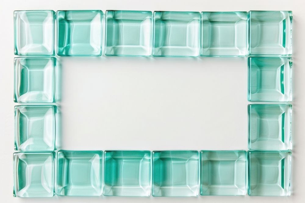 Iridescent turquoise square backgrounds rectangle glass.