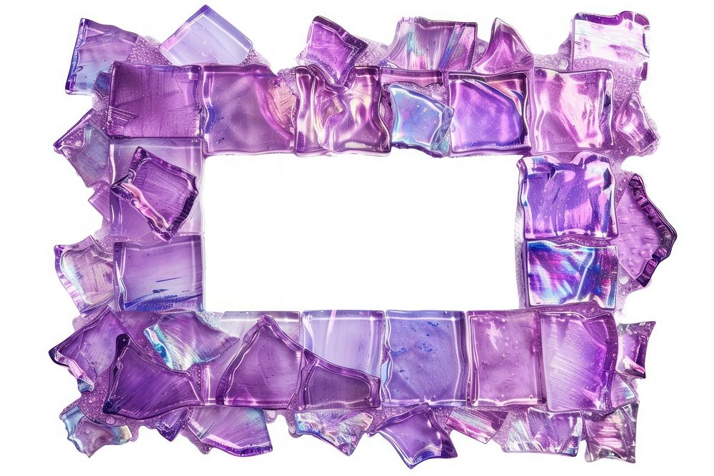 Purple iridescent rectangle gemstone amethyst.