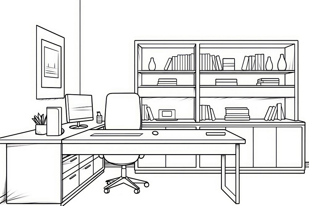 Office furniture sketch table.