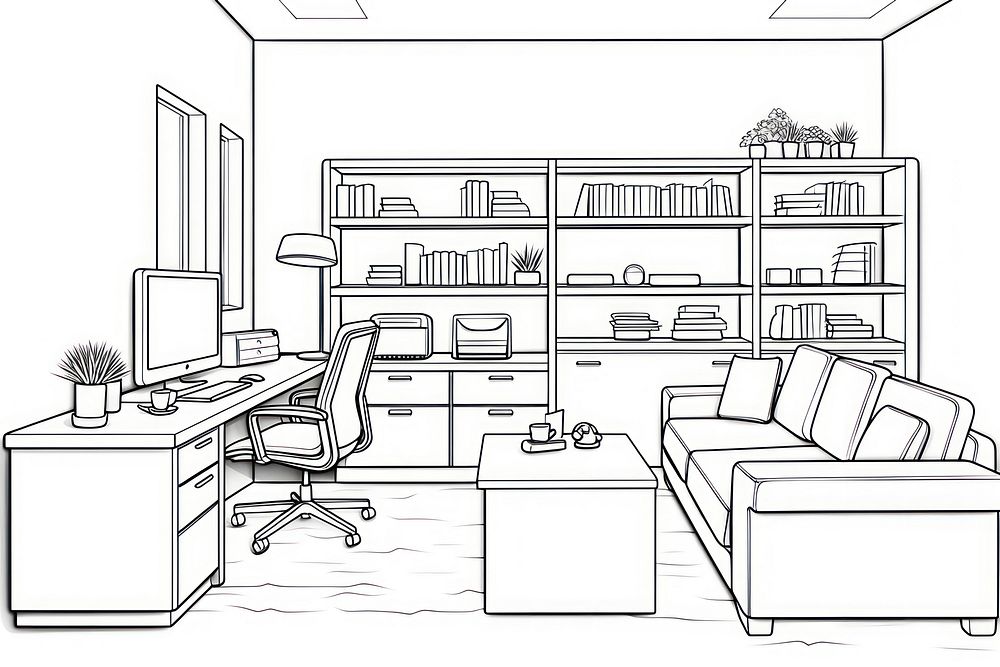 Office furniture sketch chair.