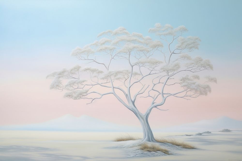 Painting of tree landscape drawing nature.