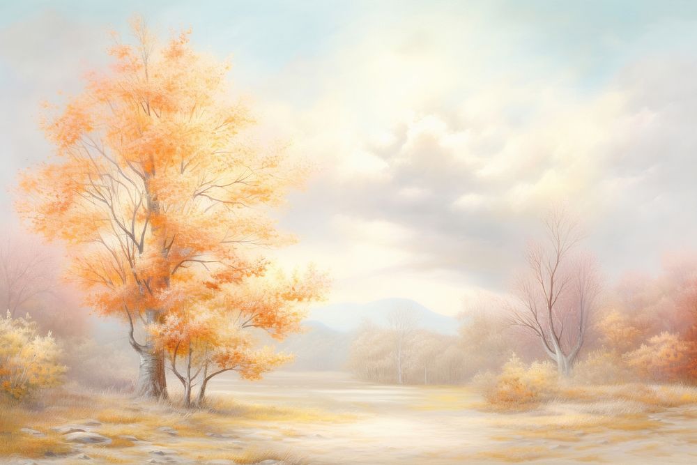 Painting of autumn backgrounds landscape outdoors.