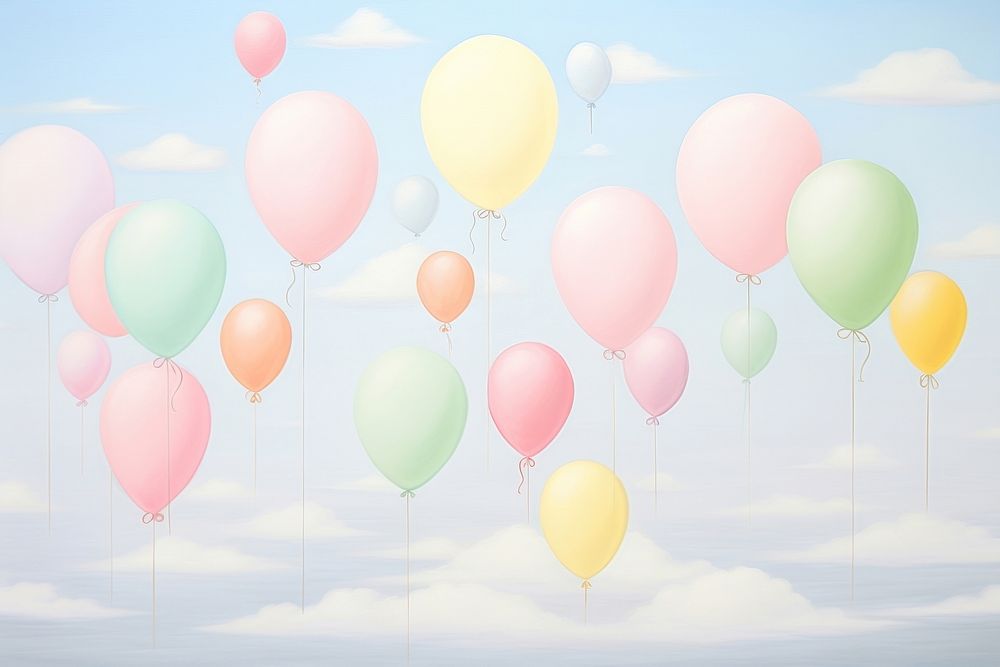 Painting of balloons backgrounds sky tranquility.