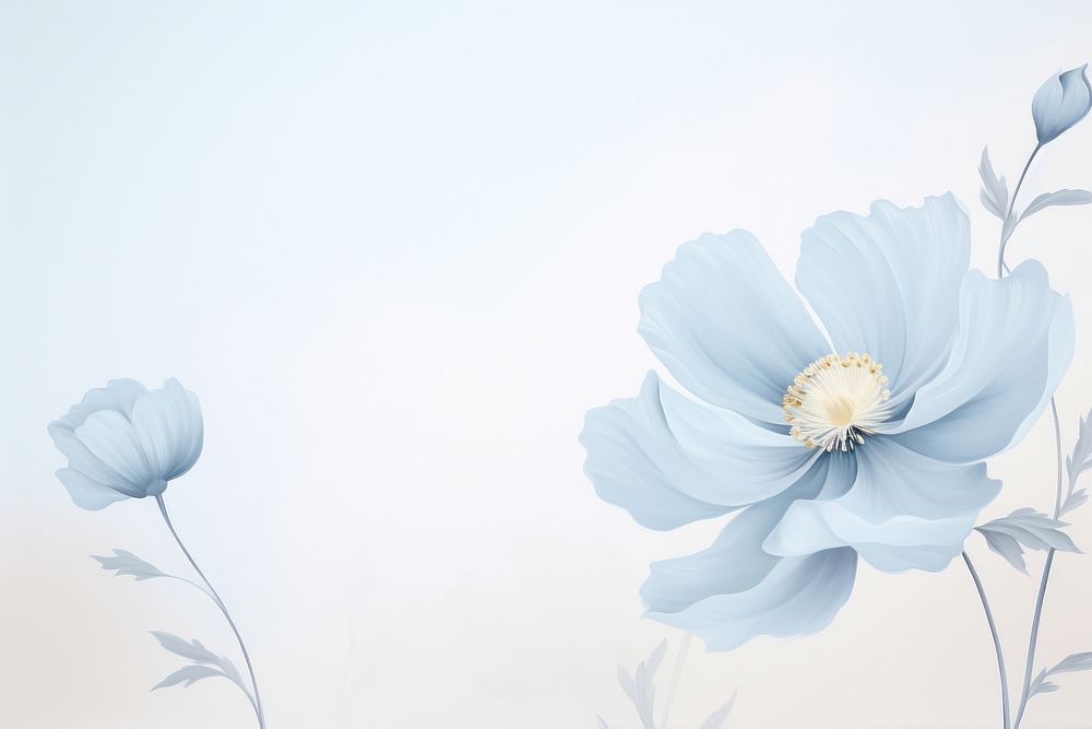 Painting of blue flower backgrounds pattern petal.