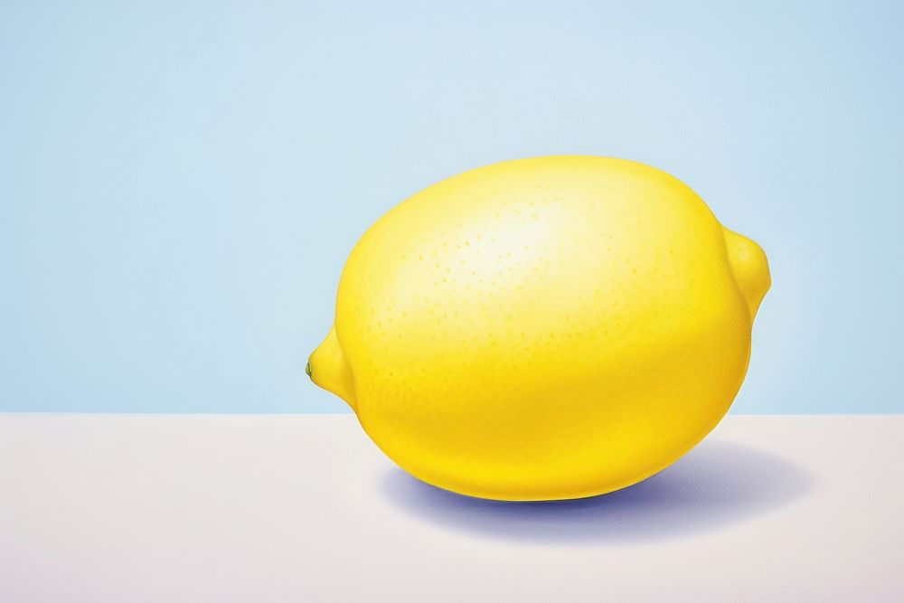 Painting of lemon fruit plant food.