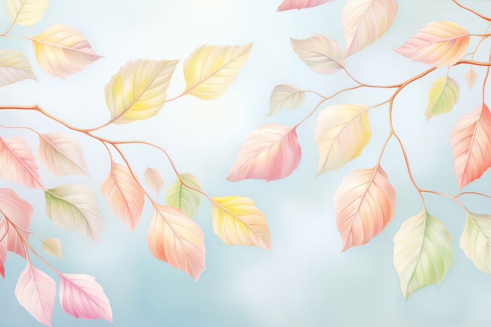 Painting of leafs backgrounds outdoors pattern.