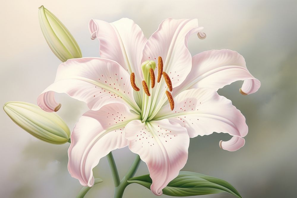 PNG Painting of lily blossom flower petal.