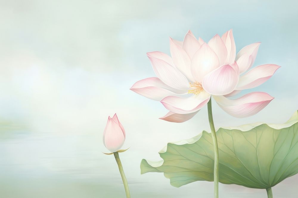 Painting of lotus blossom flower petal.