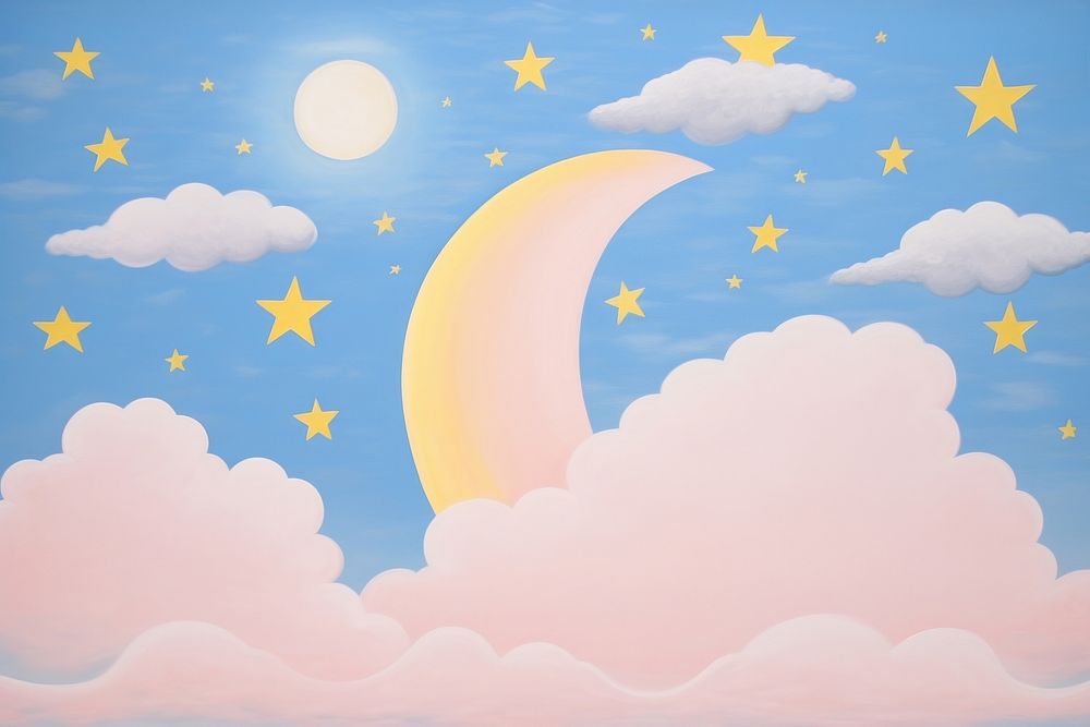 Painting of moon night sky backgrounds.