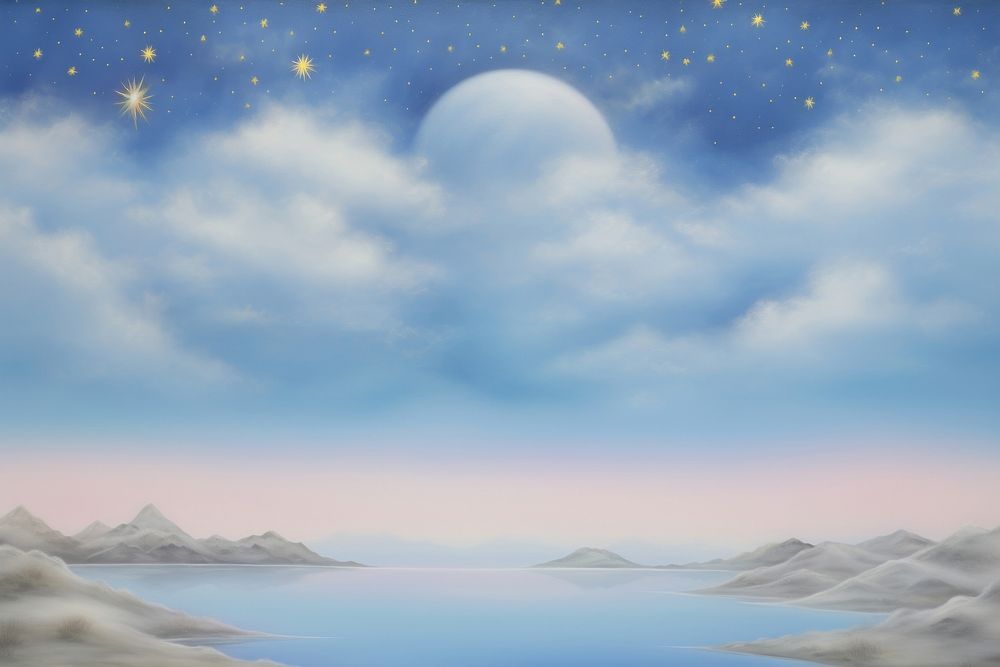 Painting of night sky backgrounds landscape astronomy.