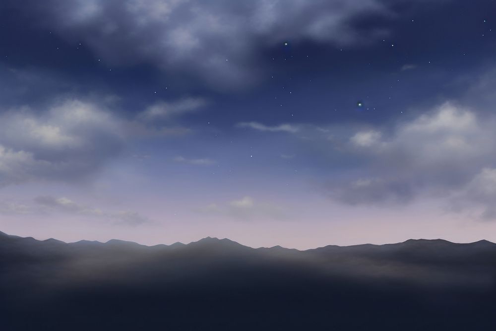 Painting of night sky landscape outdoors horizon.