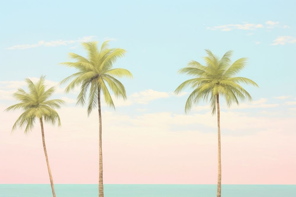 Painting of palm trees backgrounds outdoors nature.