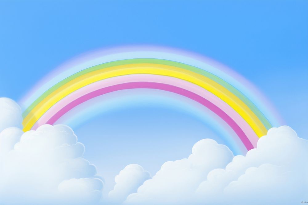Painting of rainbow sky backgrounds outdoors.