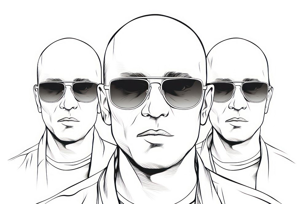 People cleaning sunglasses sketch drawing adult.