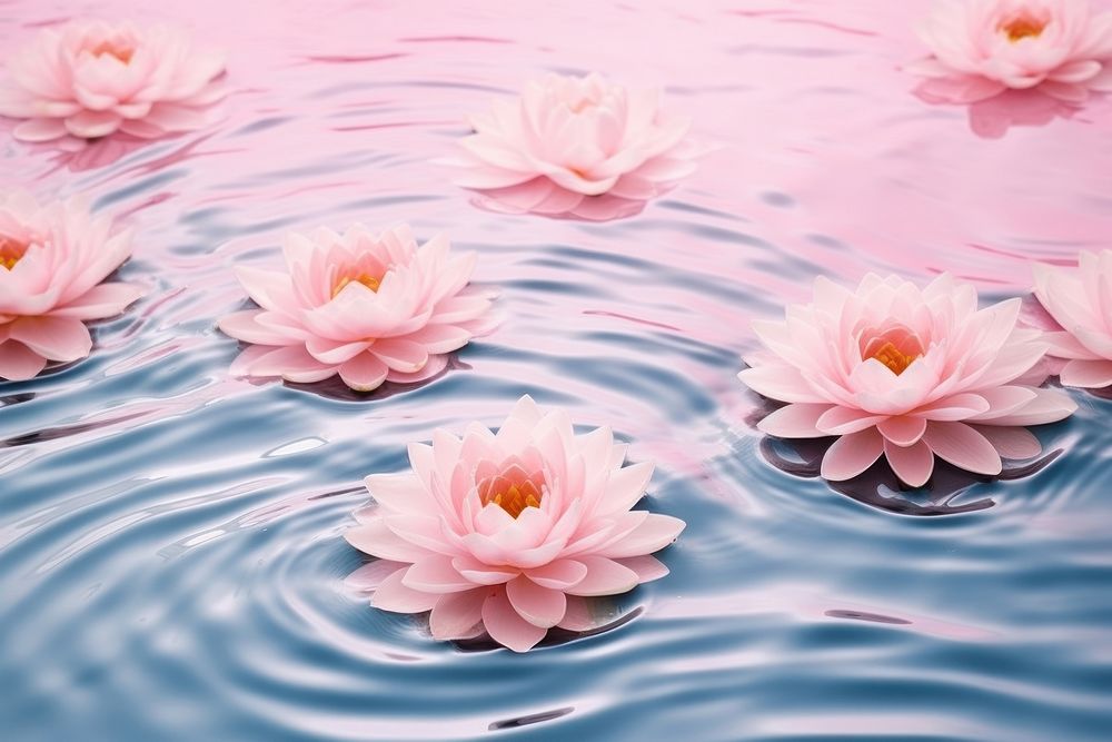 Water lily on water pattern backgrounds outdoors flower.