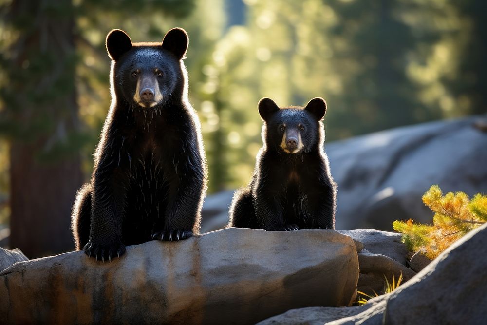 American black bears wildlife mammal animal.