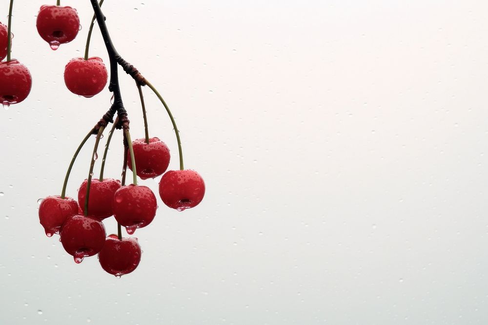 Cherries tree with raining cherry plant fruit.