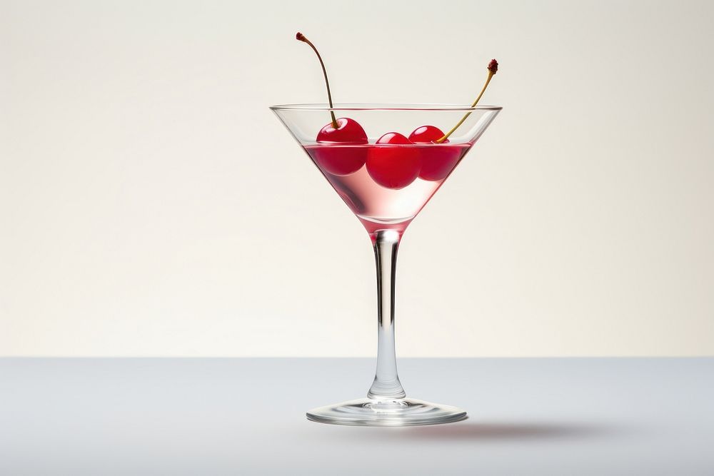 Cocktail martini with cherry fruit cocktail drink plant.