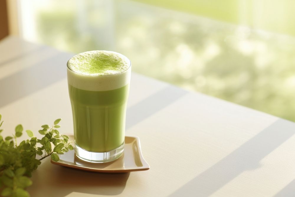 Green matcha late pattern smoothie drink juice.