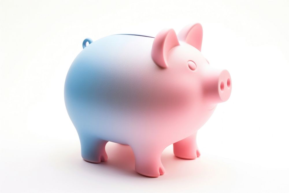 Piggy bank gradient pastel pig representation investment.