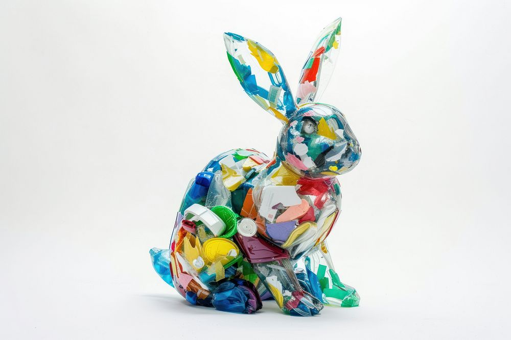 Rabbit white background representation confectionery.