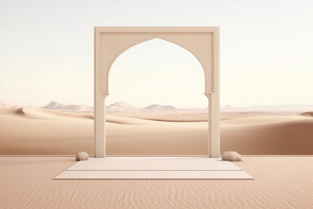 Simple mosque desert border architecture outdoors nature.