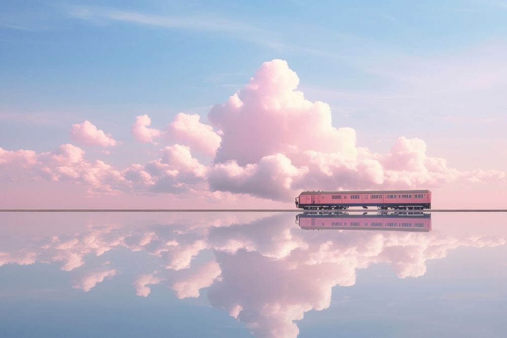 Photography train cloud landscape outdoors.