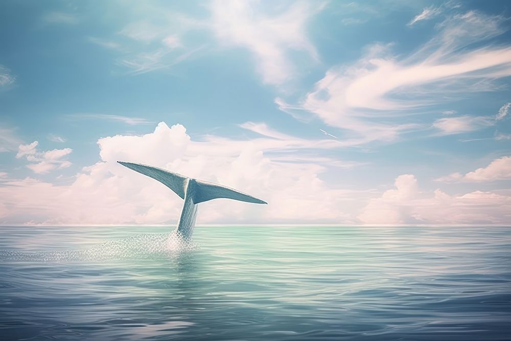Photography whale tail outdoors horizon nature.