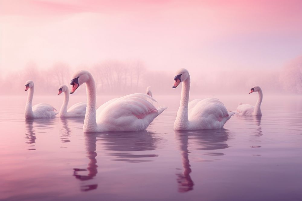 Photography of swans animal bird reflection.