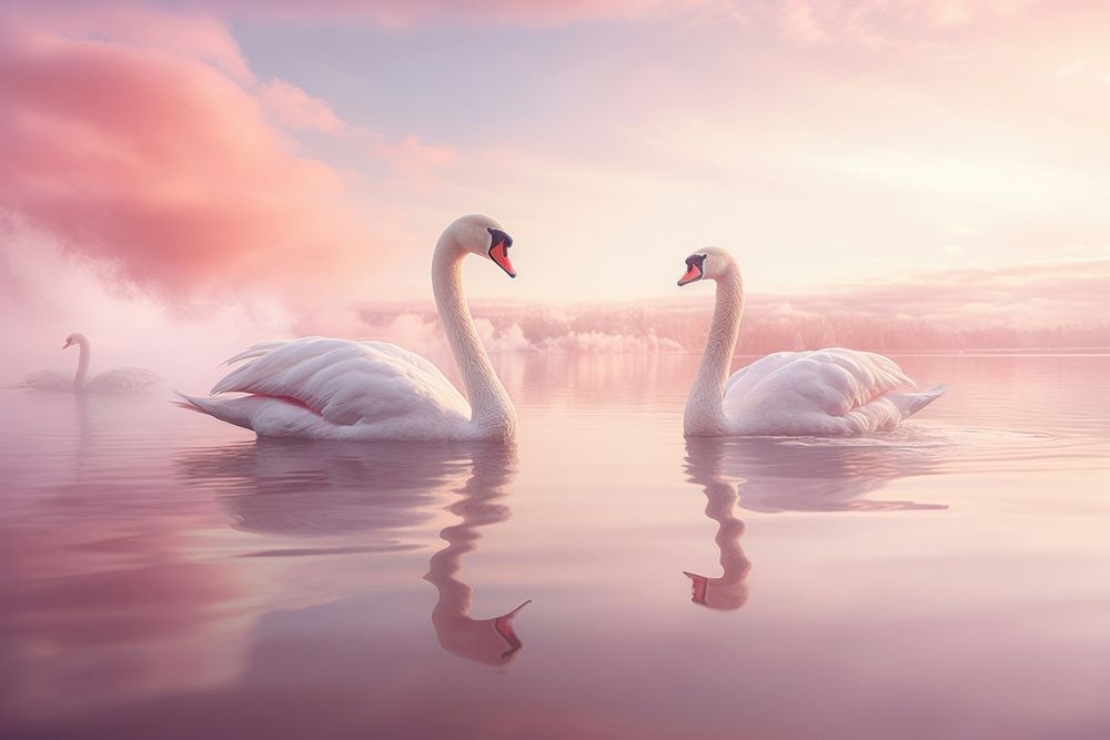 Photography of swans animal cloud bird.