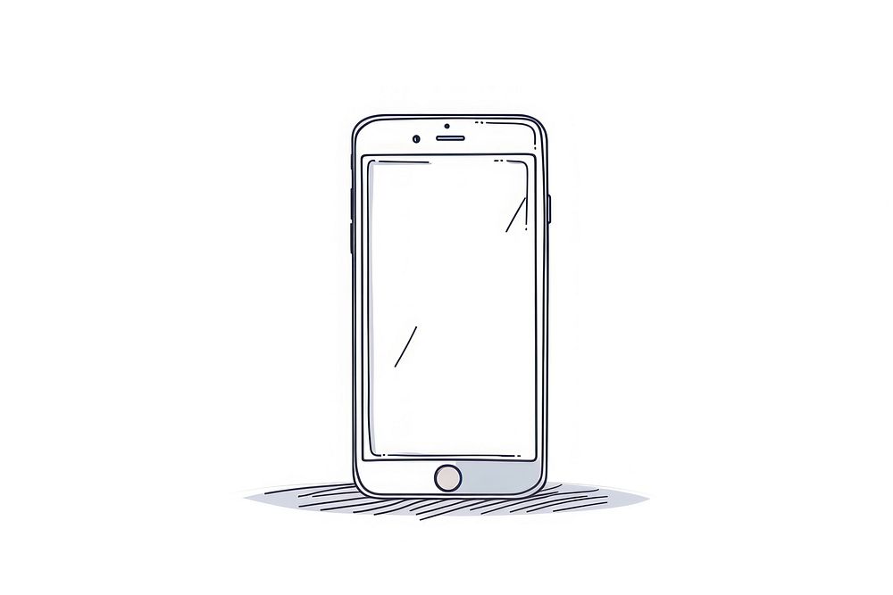 Phone outline sketch white background portability electronics.