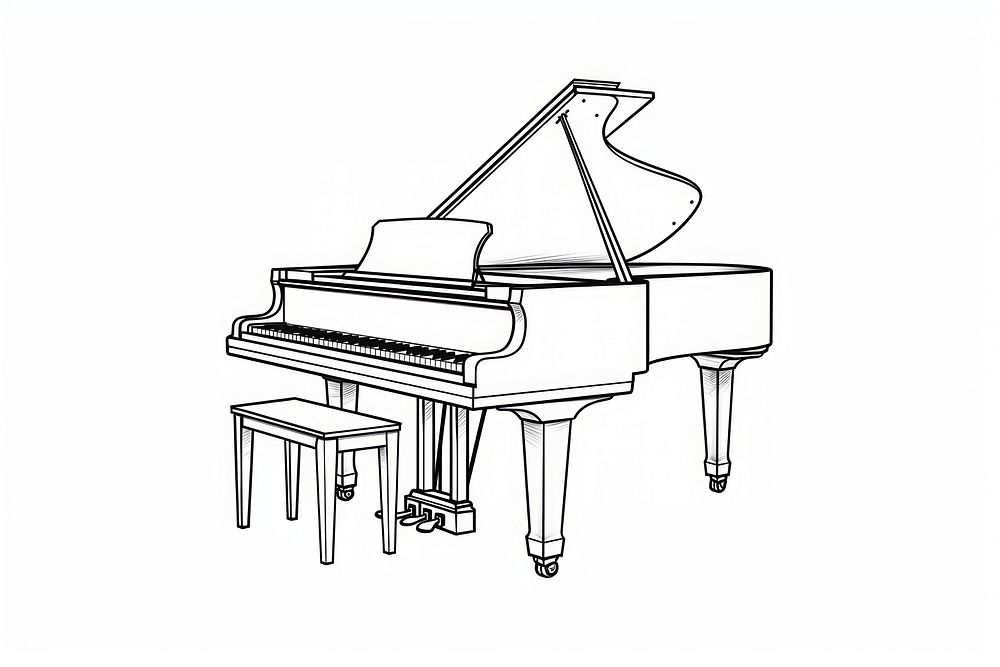 Piano keyboard sketch line.